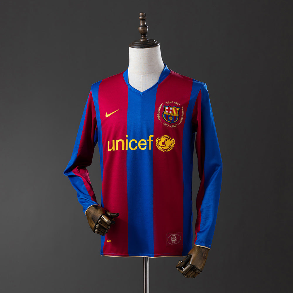 Retro Barcelona 07/08 Home Shirt Long Sleeve