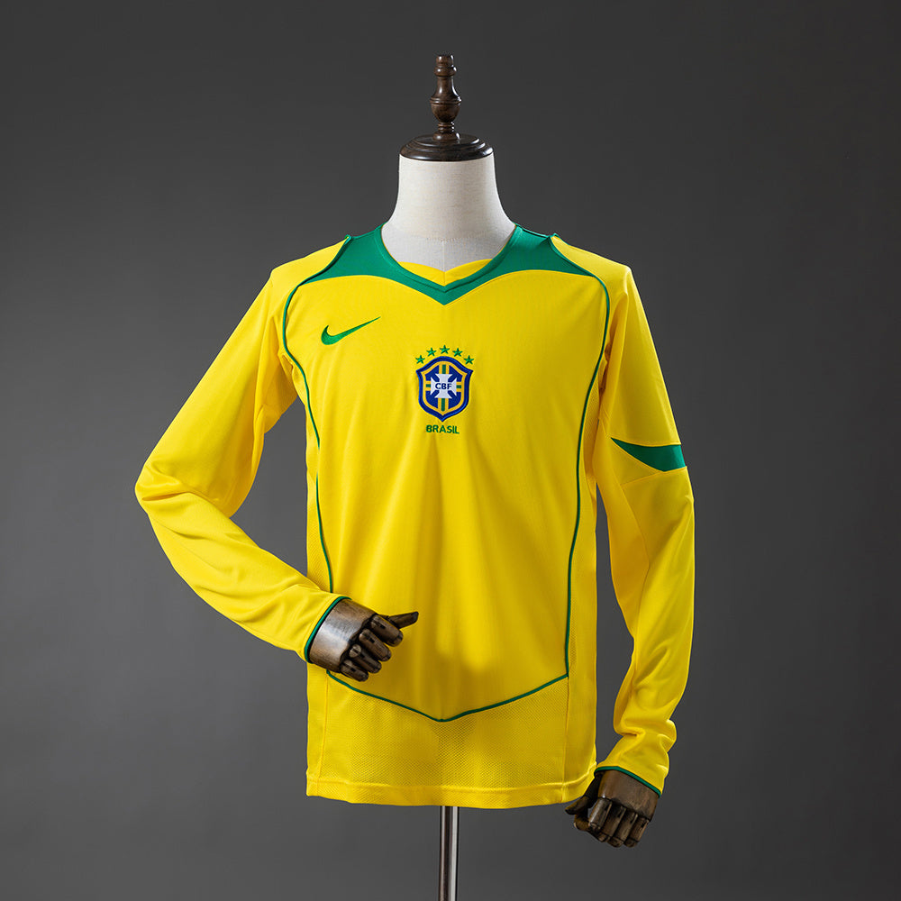 Brazil 2004 Home Long-Sleeved Retro Jersey
