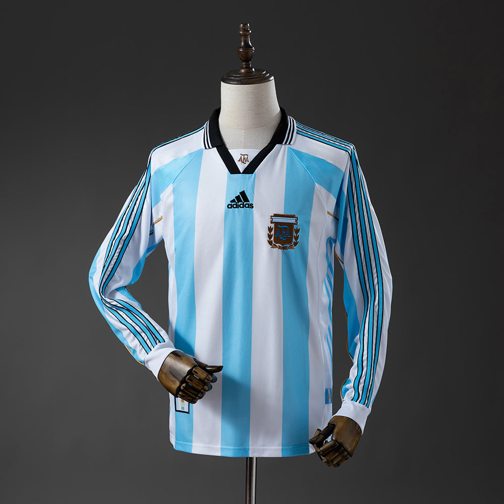 Argentina 1998 Home Long Sleeve Retro Jersey