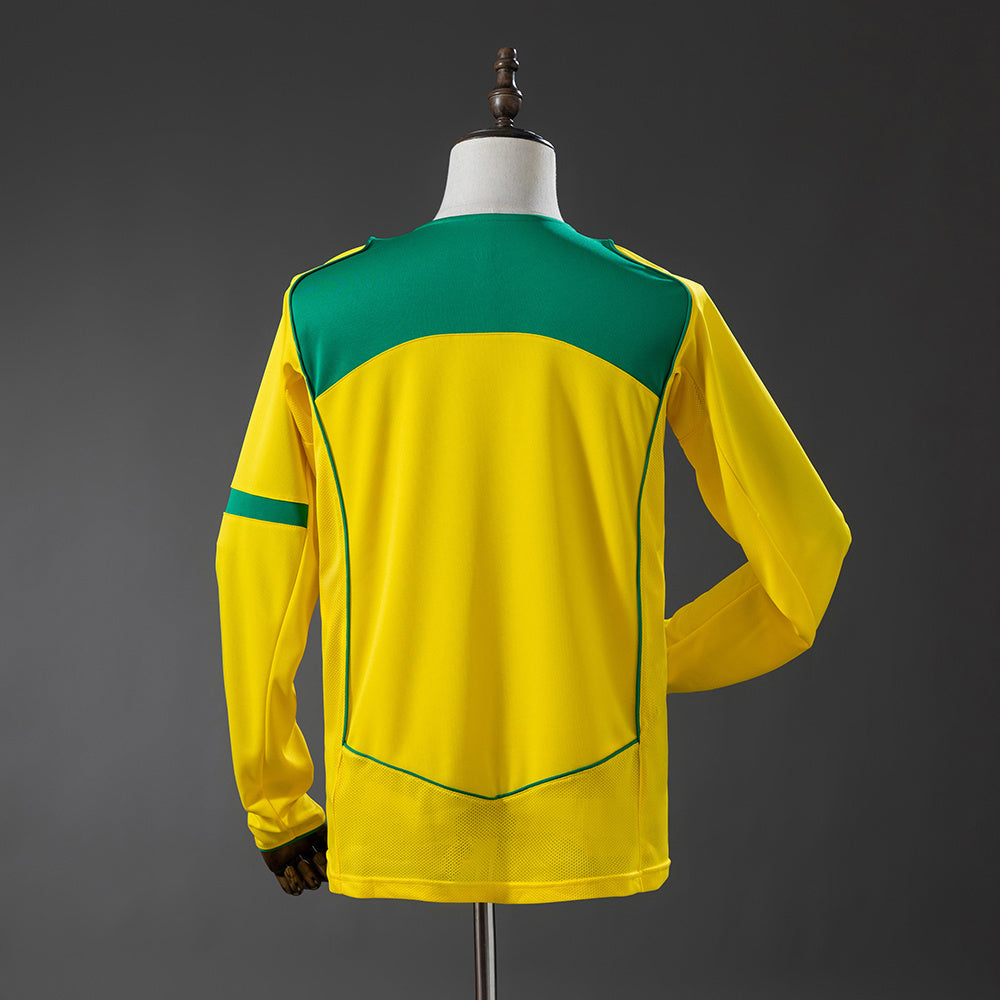 Brazil 2004 Home Long-Sleeved Retro Jersey