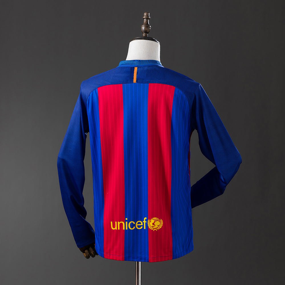 Retro Barcelona 16/17 Home Shirt Long Sleeve - theftblkits