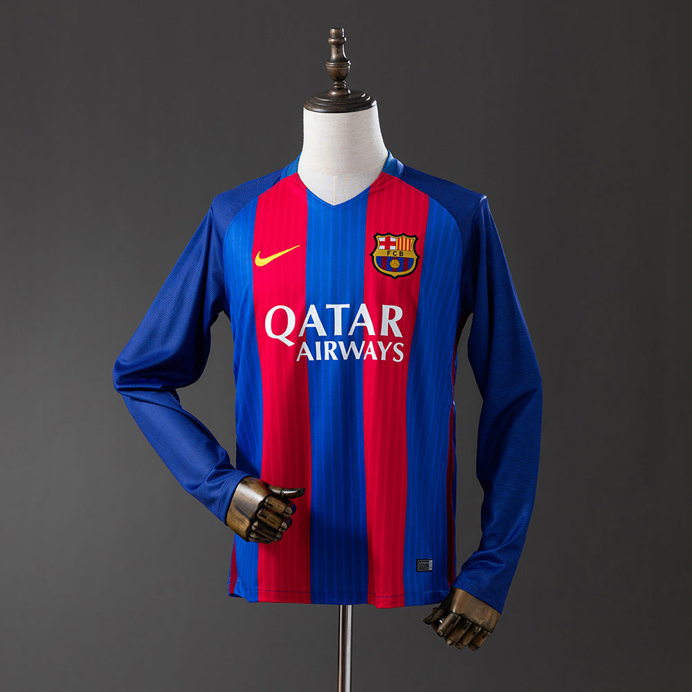 Retro Barcelona 16/17 Home Shirt Long Sleeve