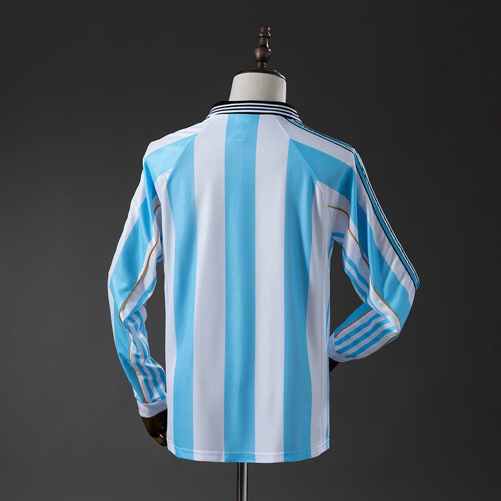 Argentina 1998 Home Long Sleeve Retro Jersey
